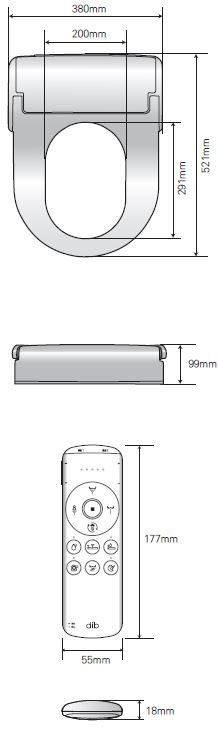 Bideu electric Living Solutions DIB U850R 21 Dimensiuni R